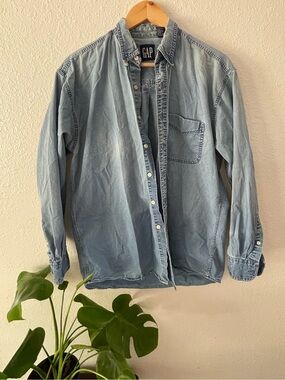GAP Light Blue Denim Button-Up Shirt